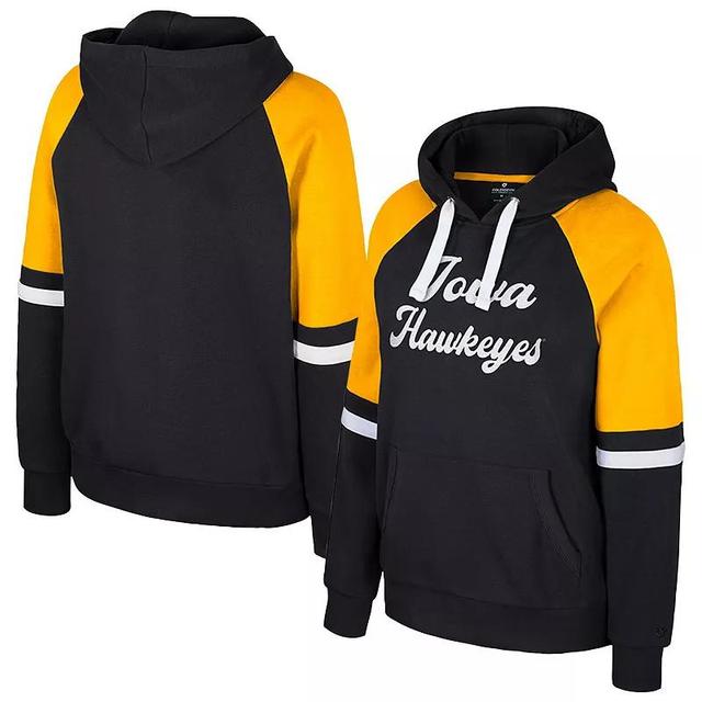 Womens Colosseum Iowa Hawkeyes Oversized Colorblock Pullover Hoodie Product Image