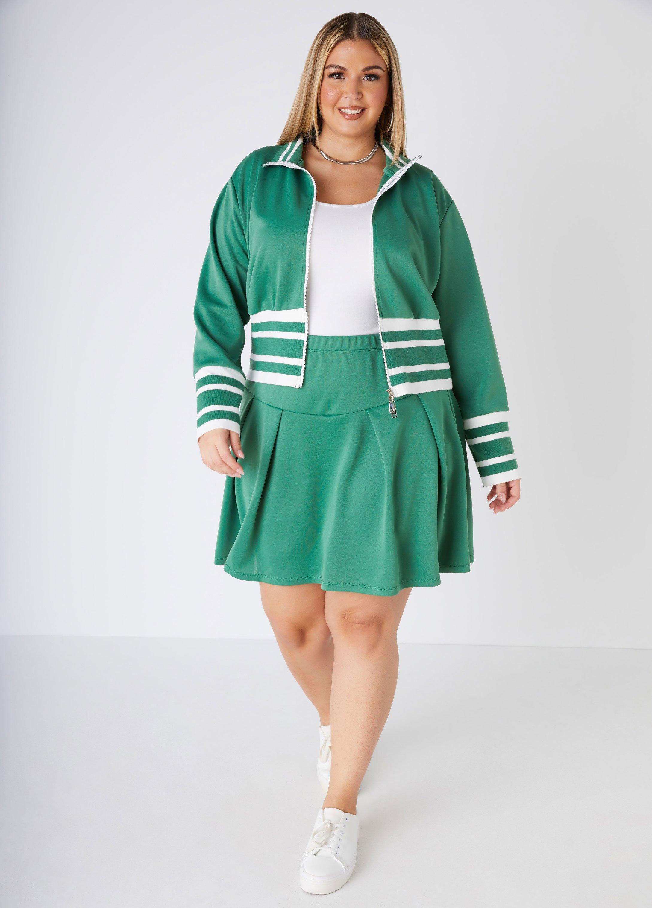 Plus Size Striped Tennis Jacket, - Ashley Stewart Product Image