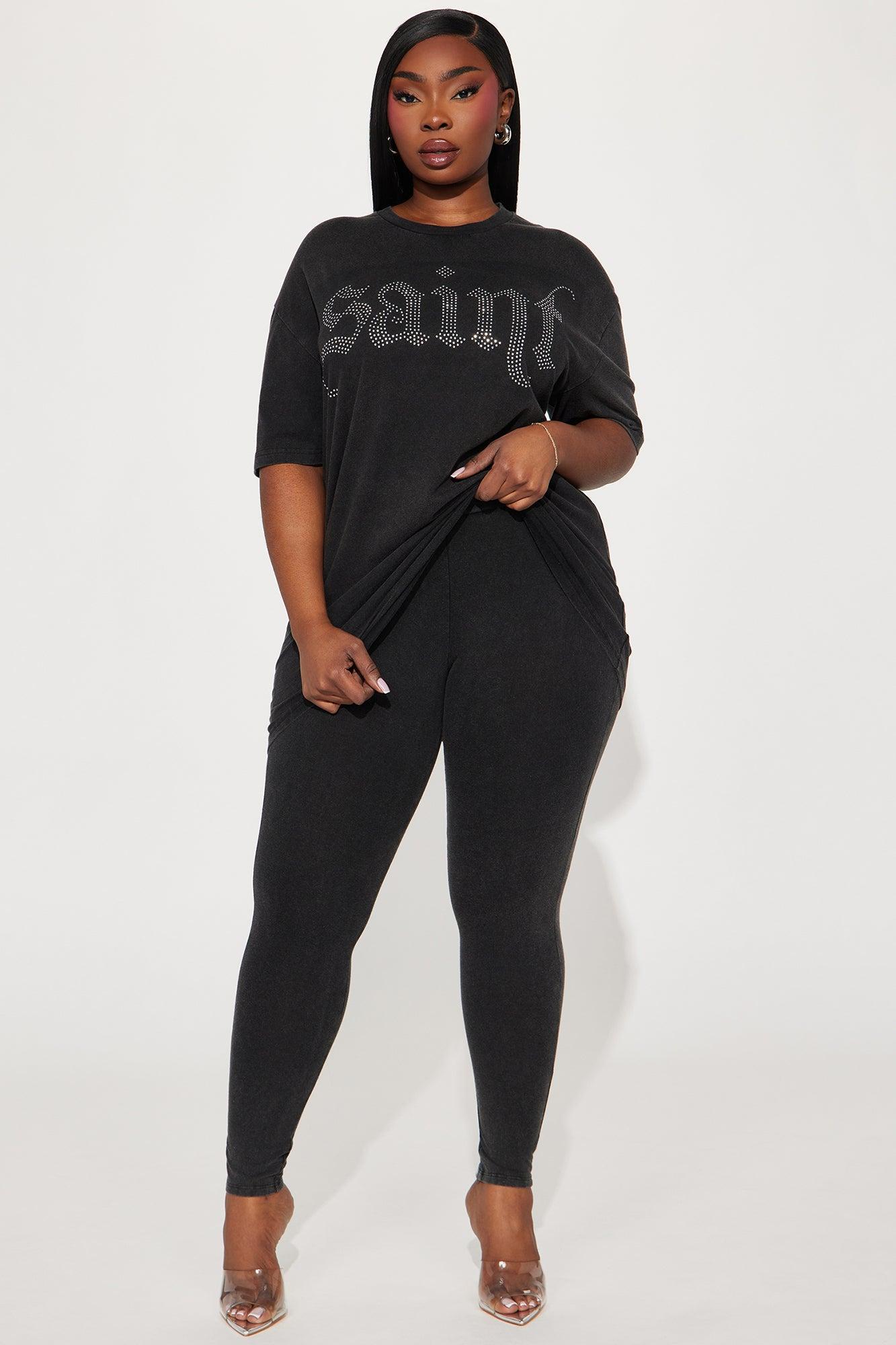 Saint Bling Washed Legging Set - Black Product Image