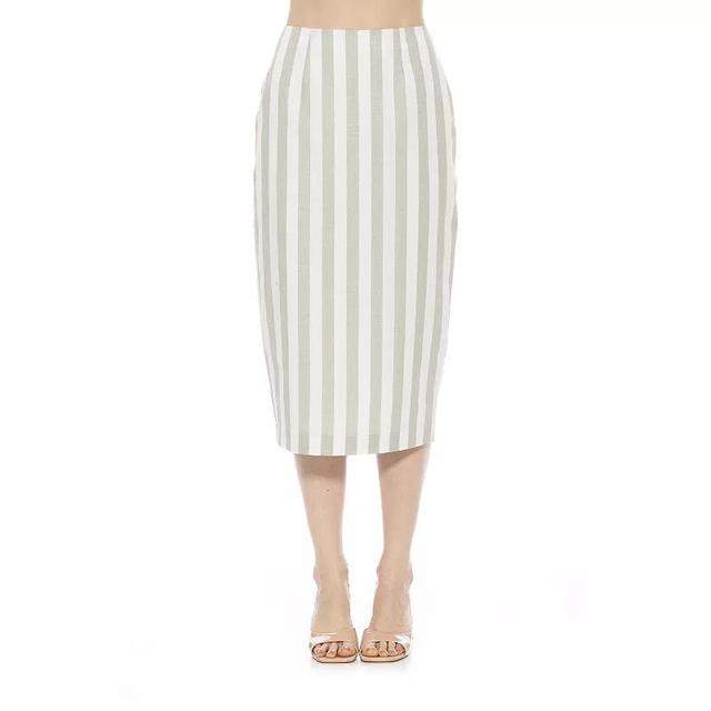 Womens ALEXIA ADMOR Jacki Stripe Midi Pencil Skirt Product Image