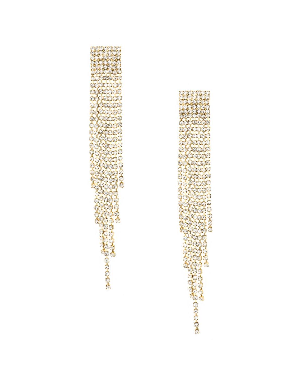 Womens Crystal Fringe 18K Gold-Plated Dangle Earrings Product Image