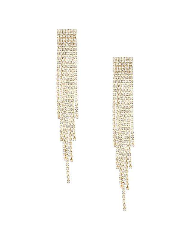 Womens Crystal Fringe 18K Gold-Plated Dangle Earrings Product Image