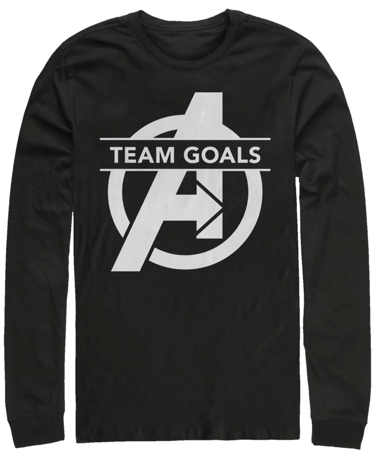 Mens Marvel Avengers Endgame Team Goals Long Sleeve Tee Black Product Image