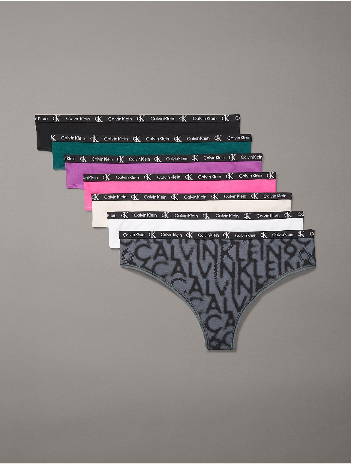 Calvin Klein Womens Calvin Klein 1996 Cotton Stretch 7-Pack Modern Thong - Multi - XL Product Image