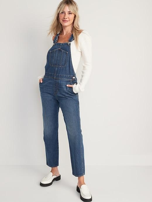 Slouchy Straight Workwear Non-Stretch Jean Overalls Product Image