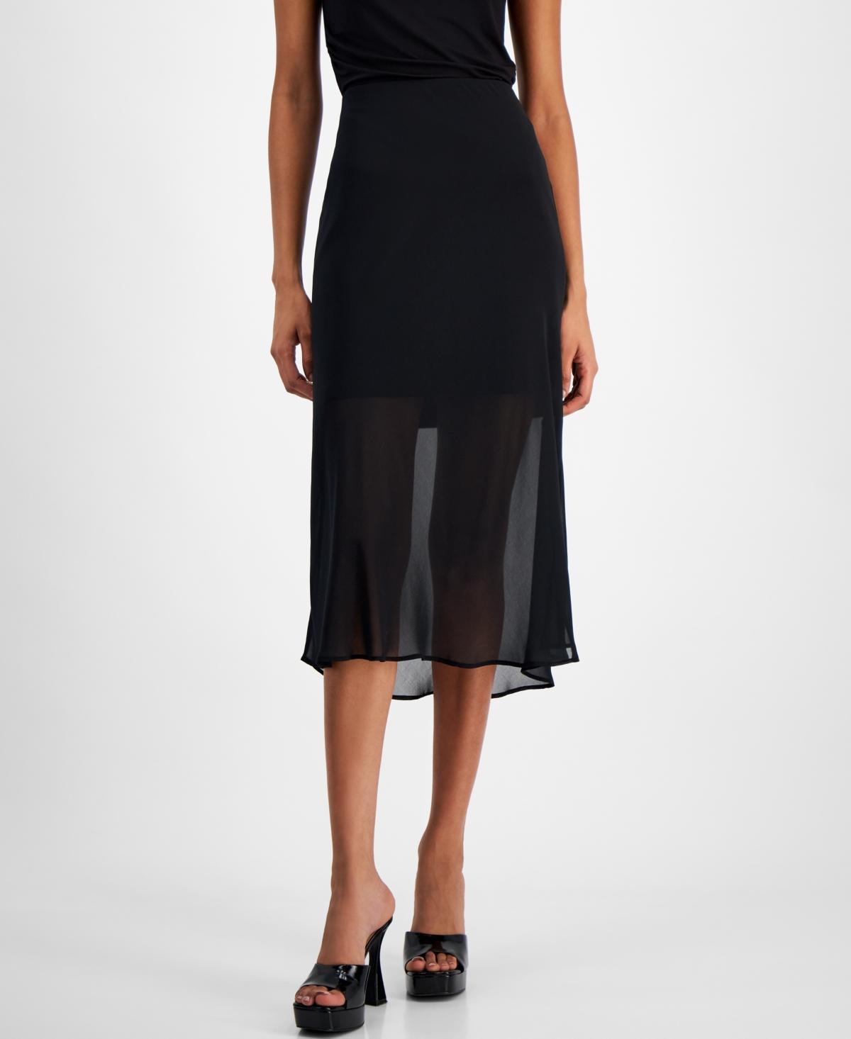 Bar Iii Womens Pull-On Chiffon Midi Skirt, Created for Macys Product Image