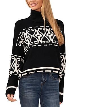 CeCe Womens Fair Isle Turtleneck Sweater Product Image