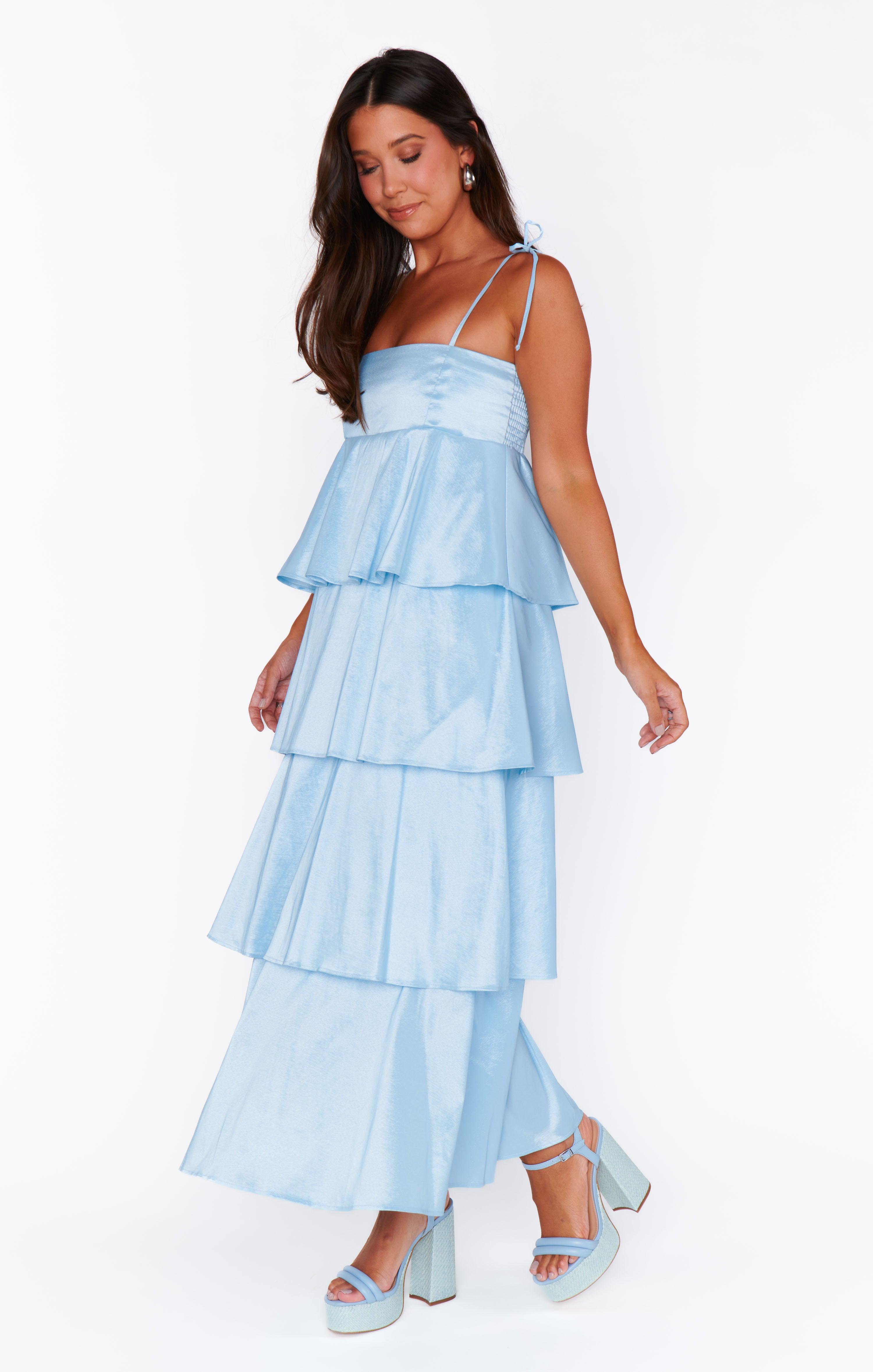 Meet Cute Dress ~ Light Blue Taffeta Product Image