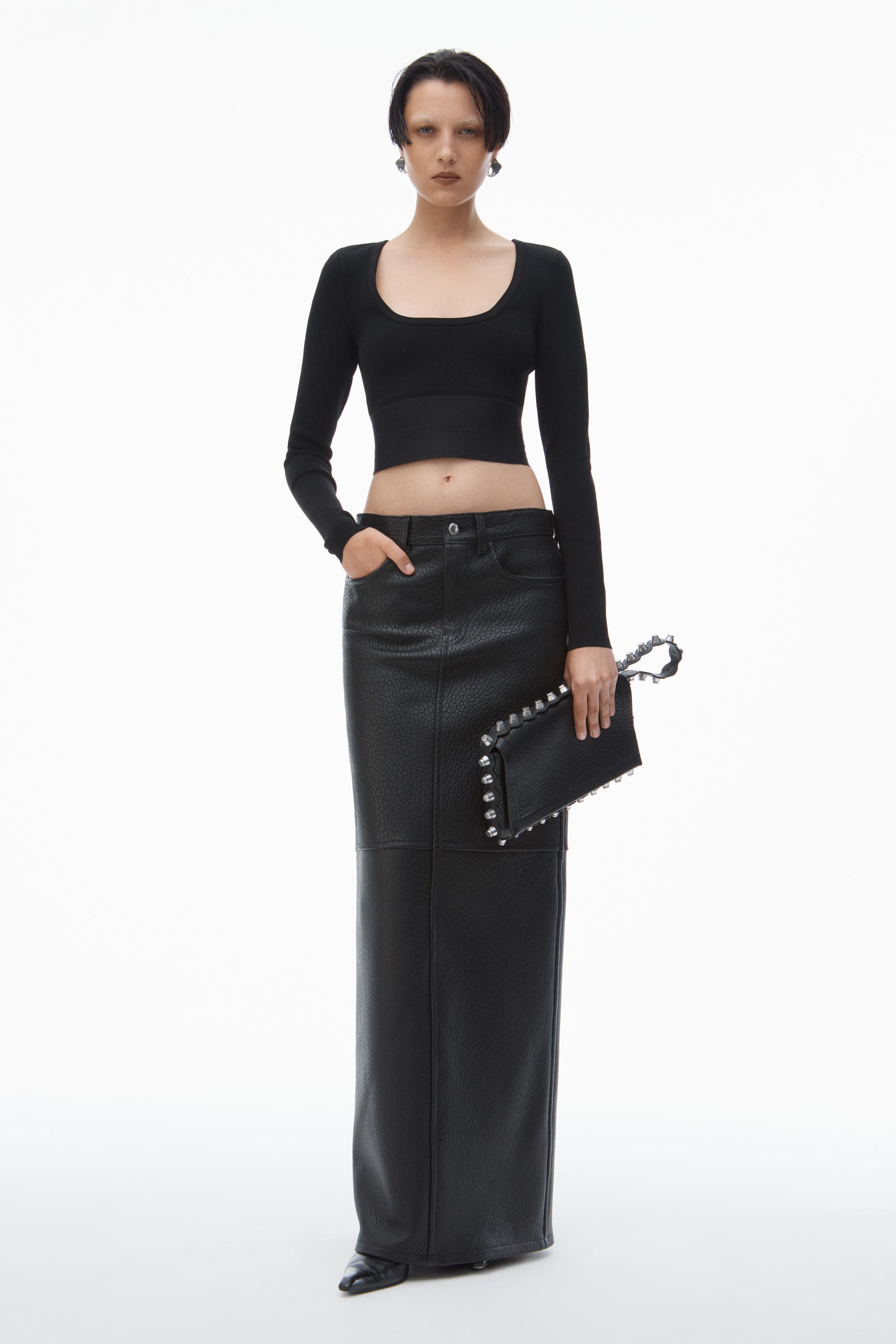 Long-sleeve Cropped Top With Logo Elastic Product Image