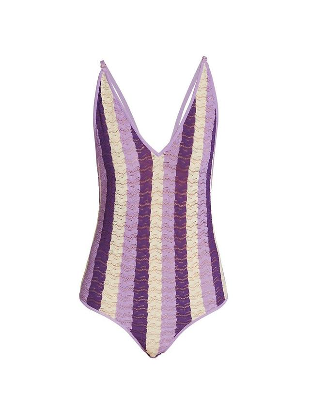 Womens Liv Striped Pointelle Knit Bodysuit Product Image