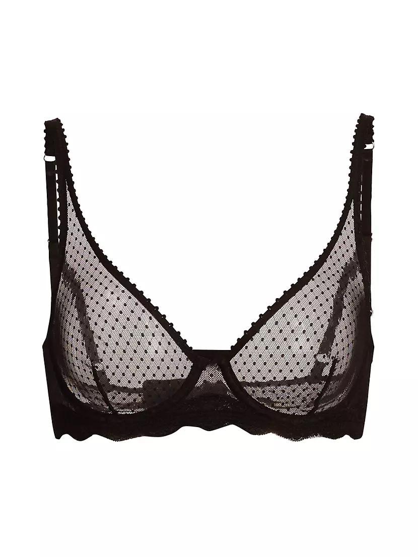 Mid-Week Sheer Polka Dot Underwire Balconette Bra Product Image