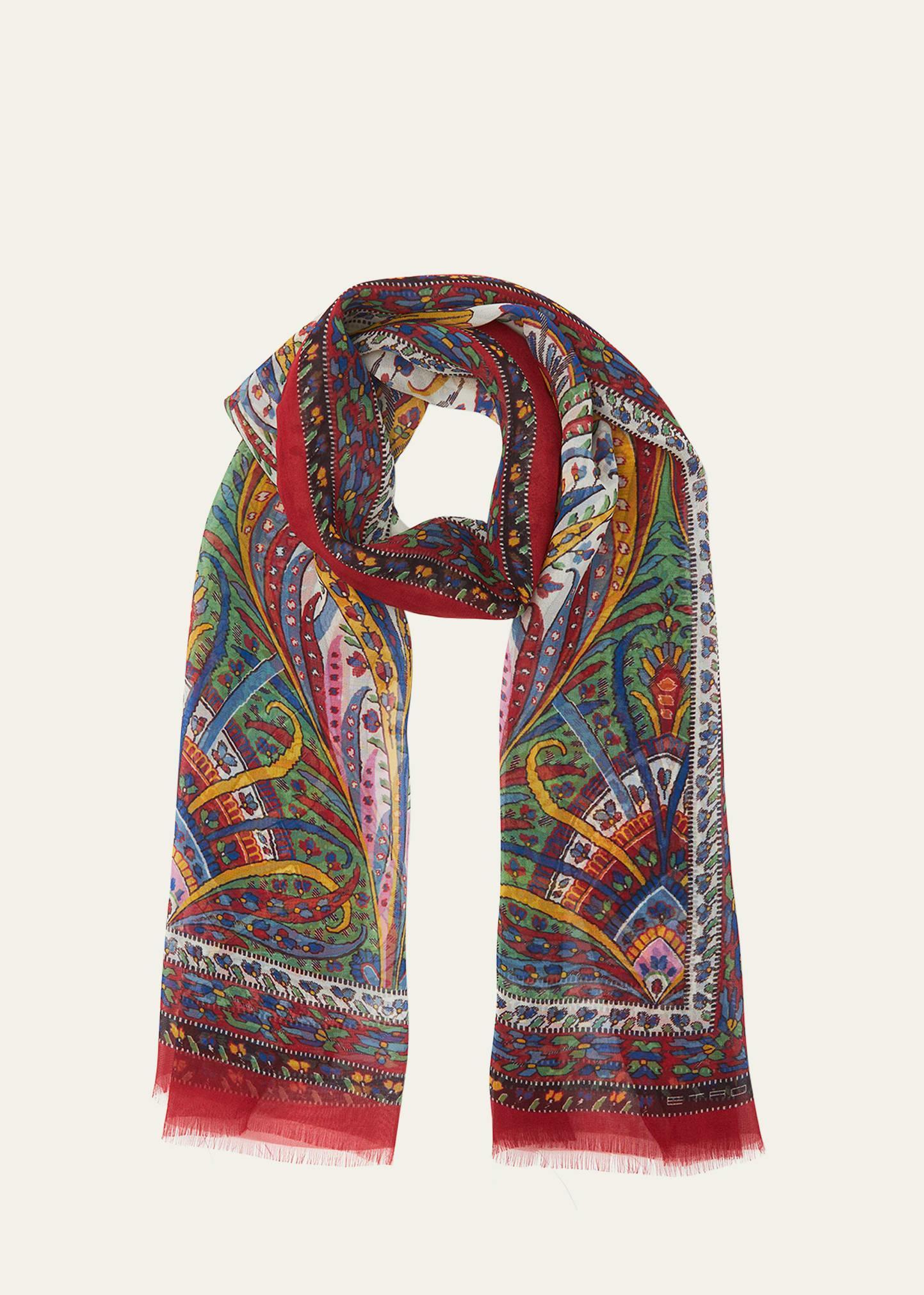 Womens Paisley Silk Scarf product image