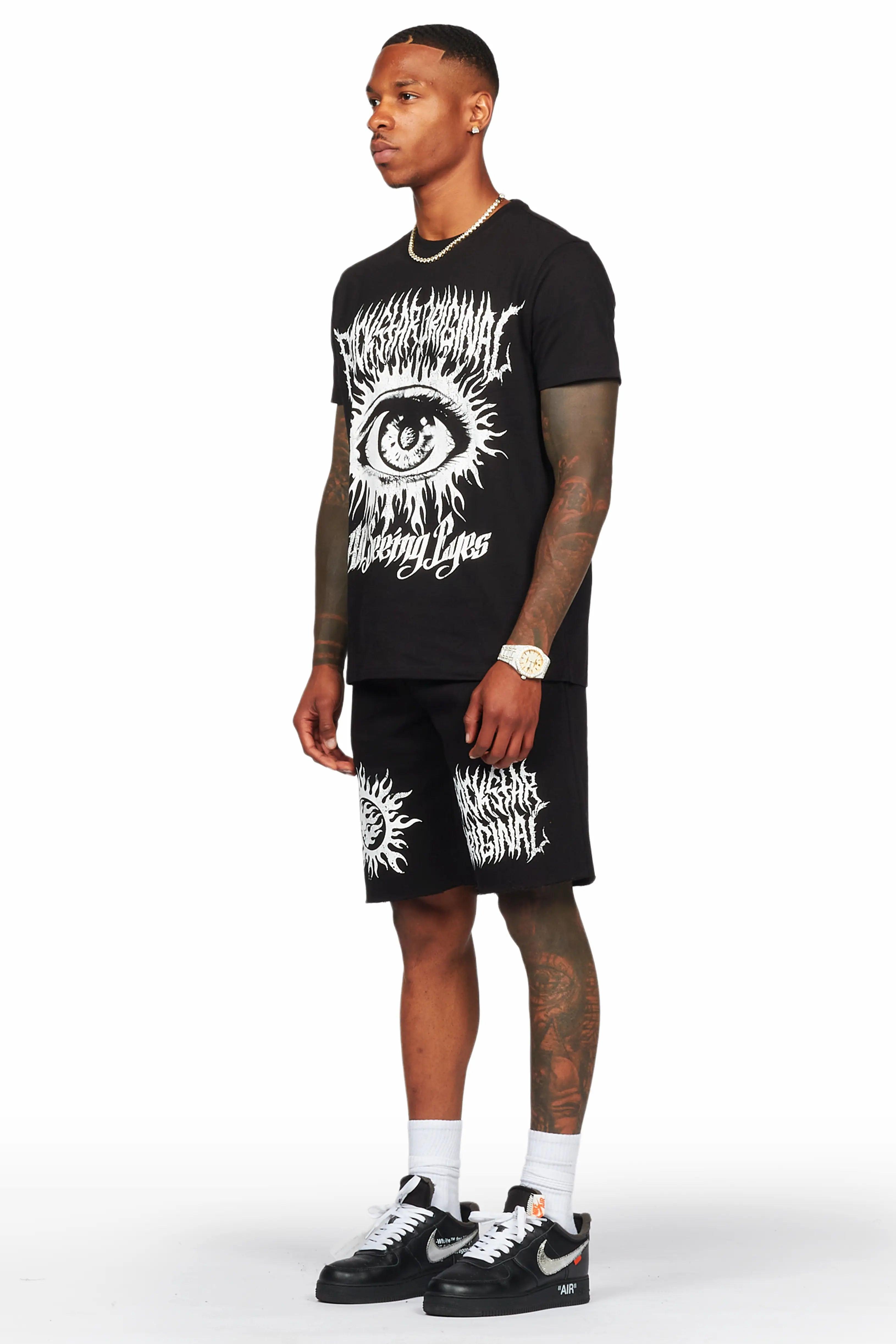 Bolk Black T-Shirt/Short Set Male Product Image