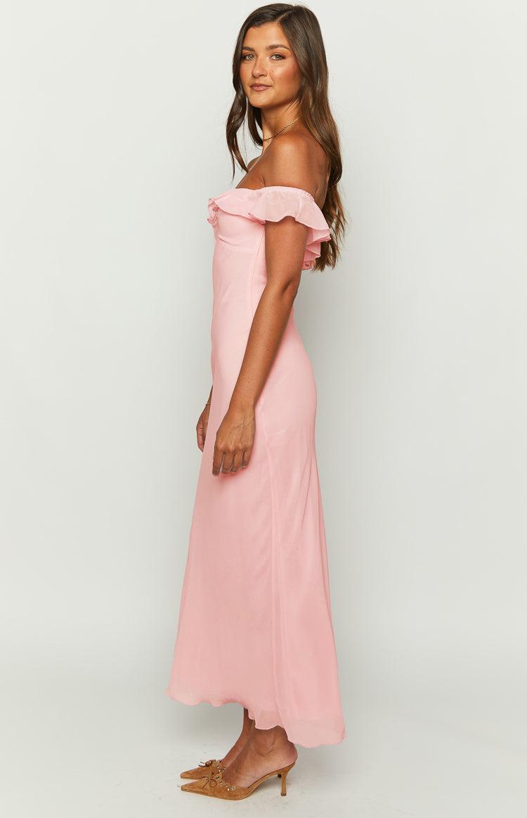 Bellflower Pink Chiffon Maxi Dress Product Image