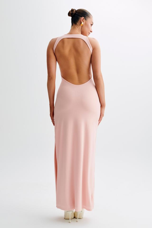 Louise Slinky Backless Maxi Dress - Pale Pink Product Image