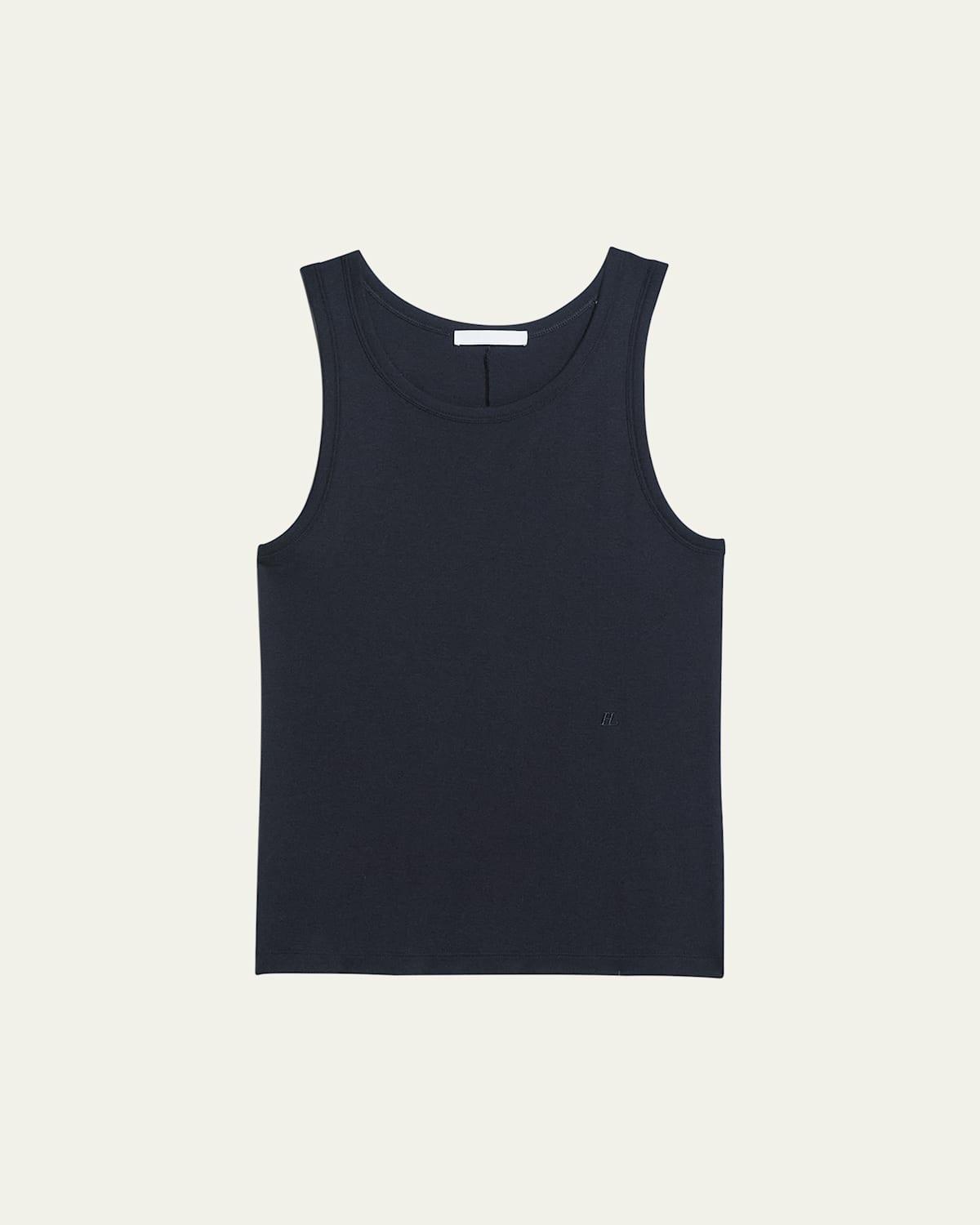 Mens Black Soft Cotton Rib Tank Top Product Image