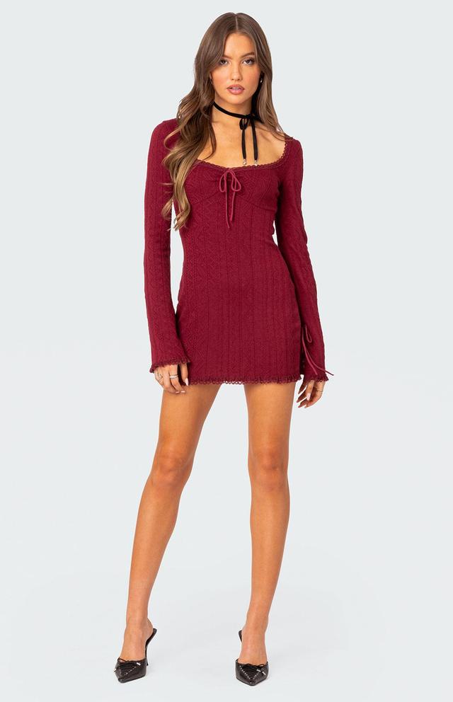 Edikted Women's Krista Lacey Knit Mini Dress Product Image