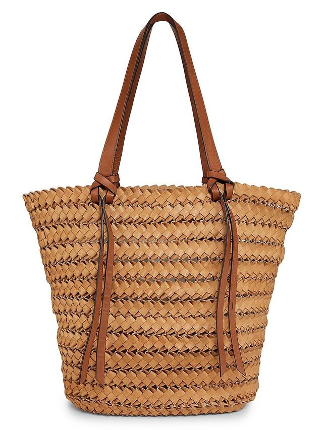 Womens Imani Large Woven Leather Tote Bag Product Image