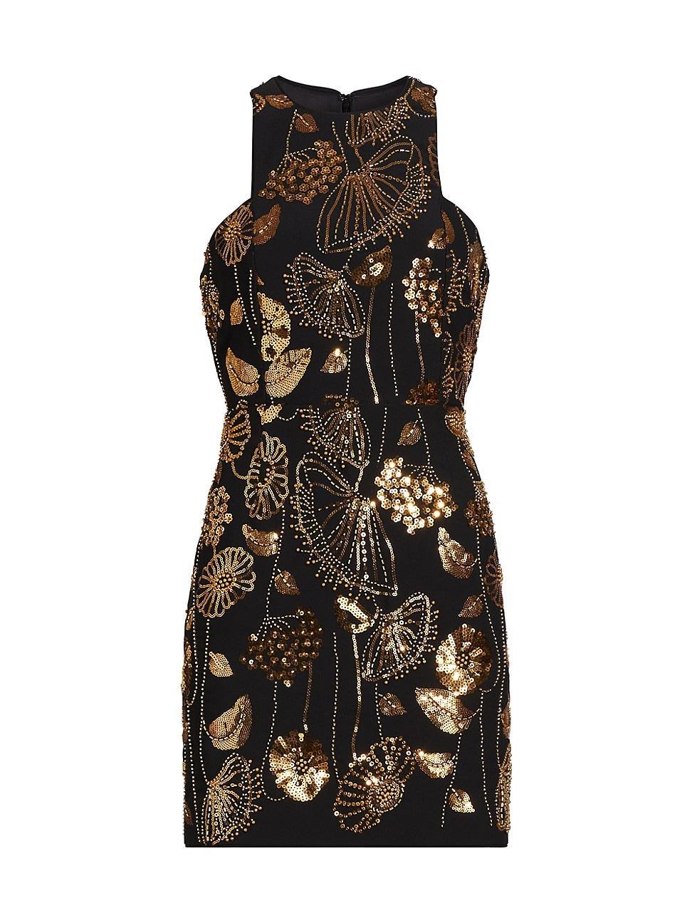 Womens Isabele Floral Field Sequin-Embellished Sleeveless Minidress Product Image