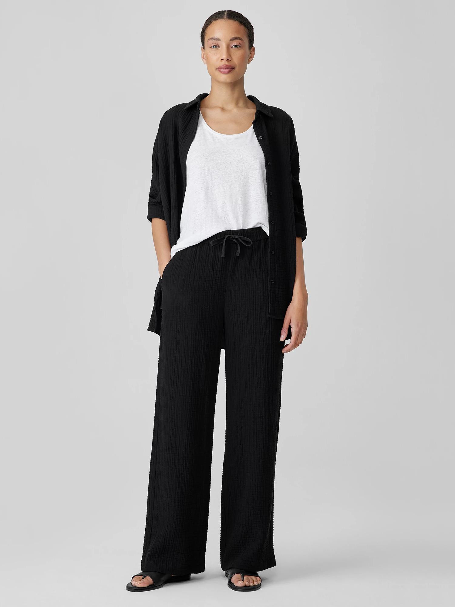 EILEEN FISHER Organic Cotton Lofty Gauze Straight Pantfemale product image