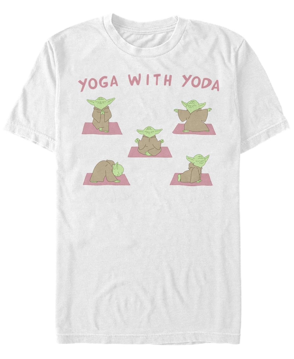 Mens Star Wars Yoga With Yoda Tee White Product Image