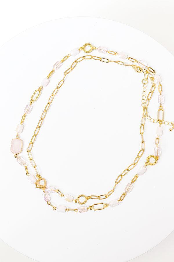 All The Glam Necklace in Pink Product Image