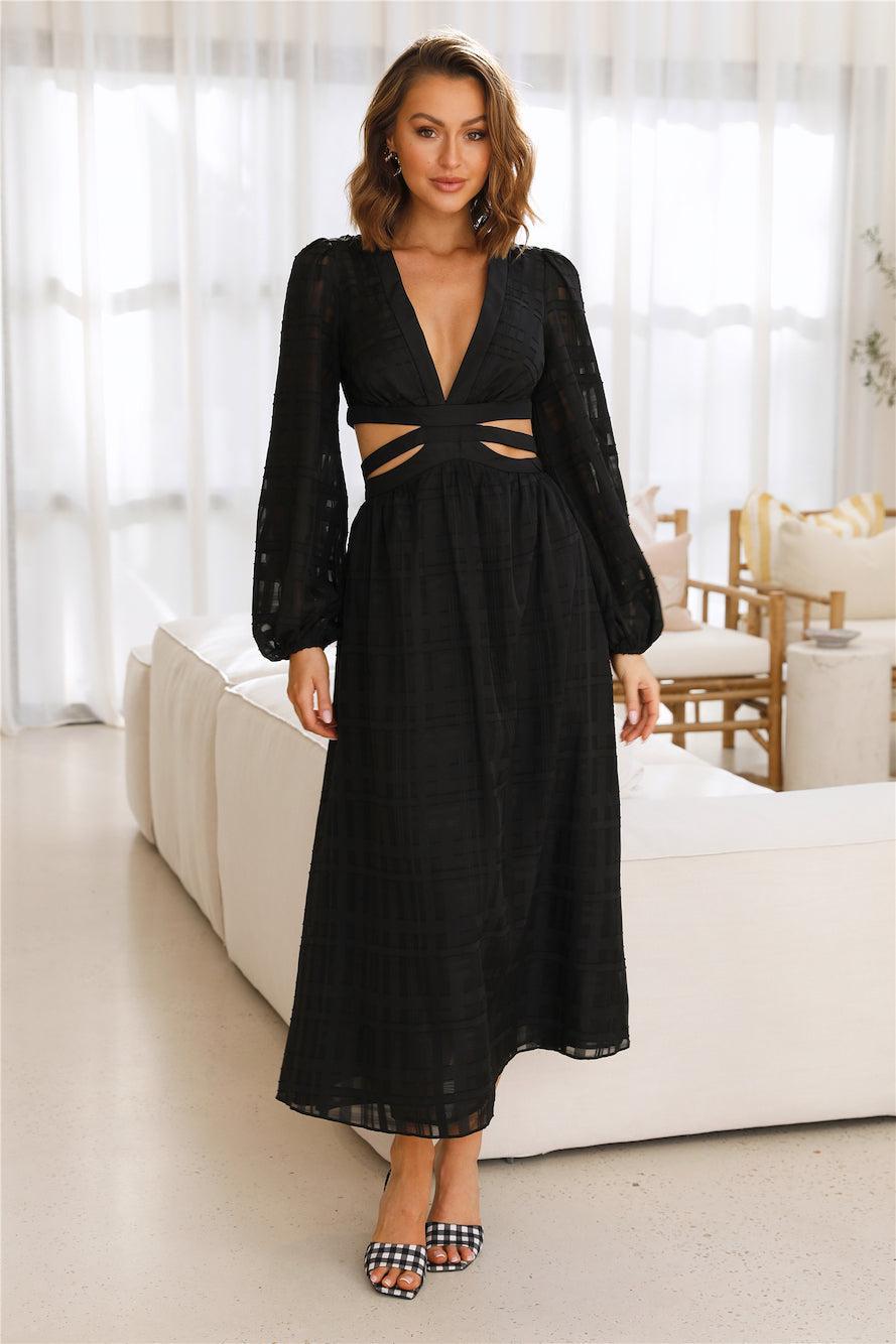 Lucky Roll Midi Dress Black Product Image