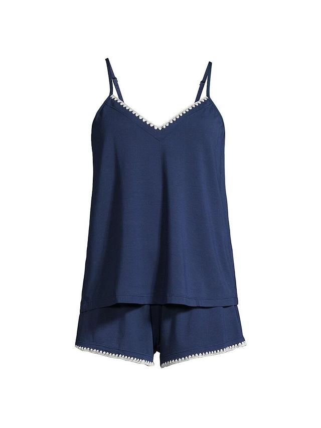 Eberjey Frida - The Whip Stitch Cami and Shorts Set (Navy/Ivory) Women's Pajama Sets Product Image