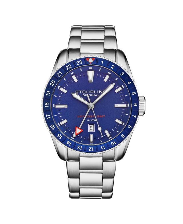 Stuhrling Mens Aquadiver Silver-tone Stainless Steel , Blue Dial , 49mm Round Watch Product Image