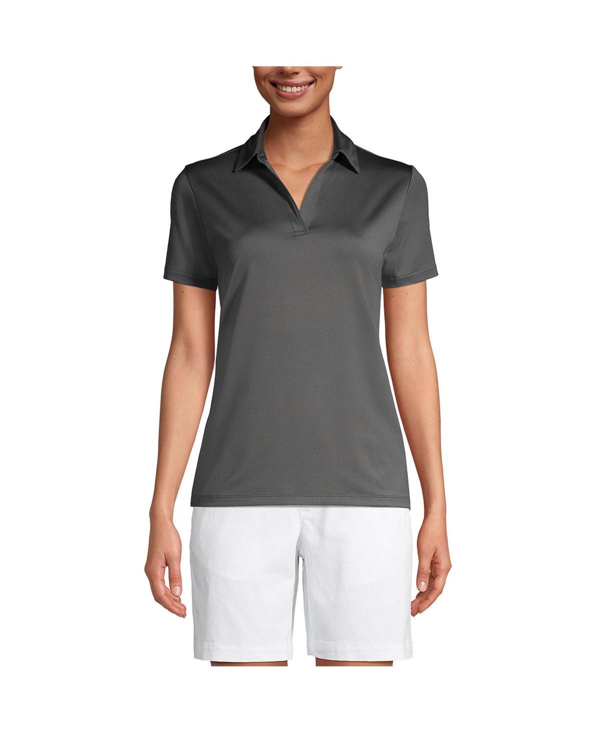 Lands End Womens Short Sleeve Rapid Dry Sport Neck Polo Shirt Product Image