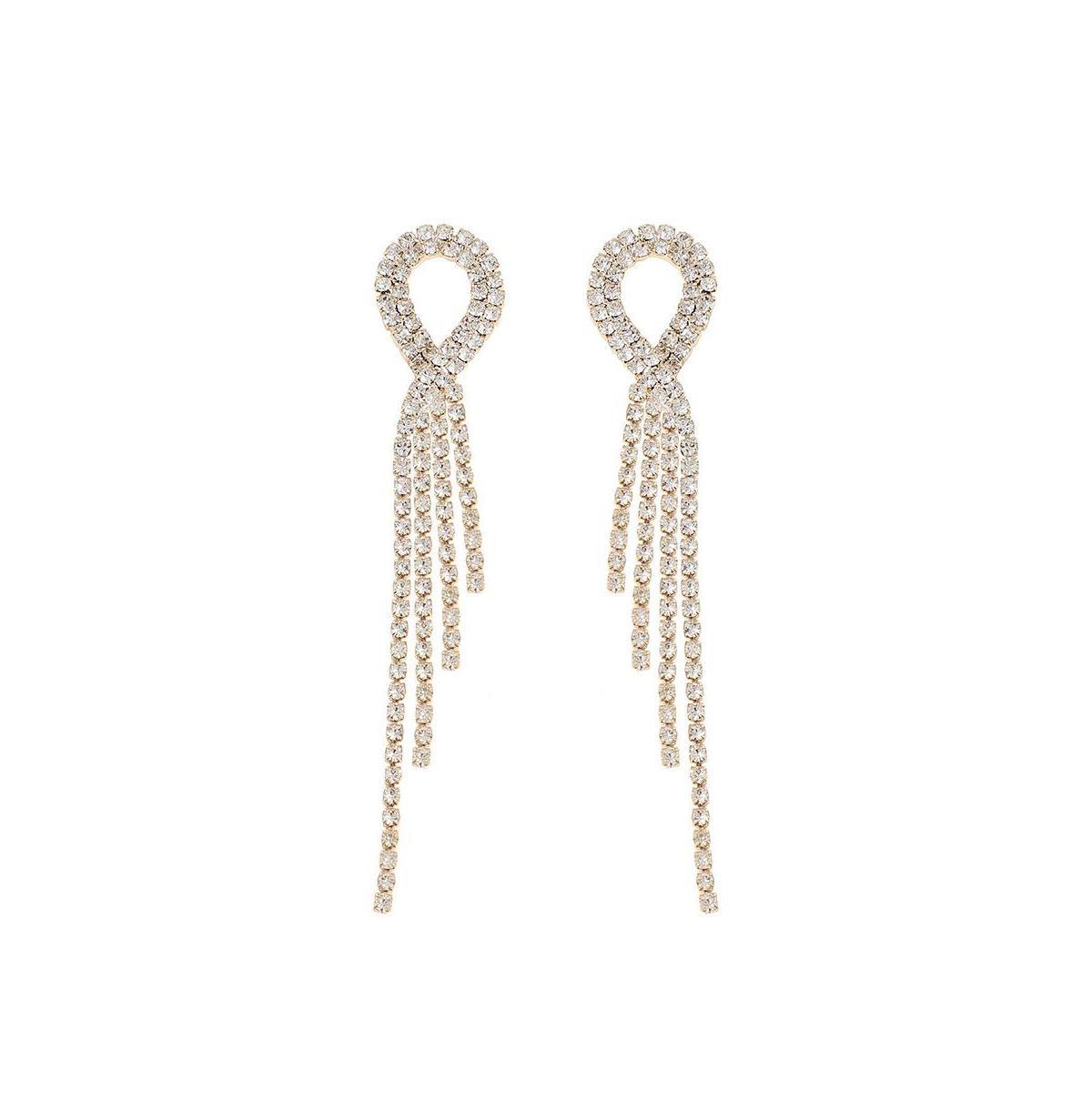 Sohi Womens Silver Bling Drop Earrings Product Image