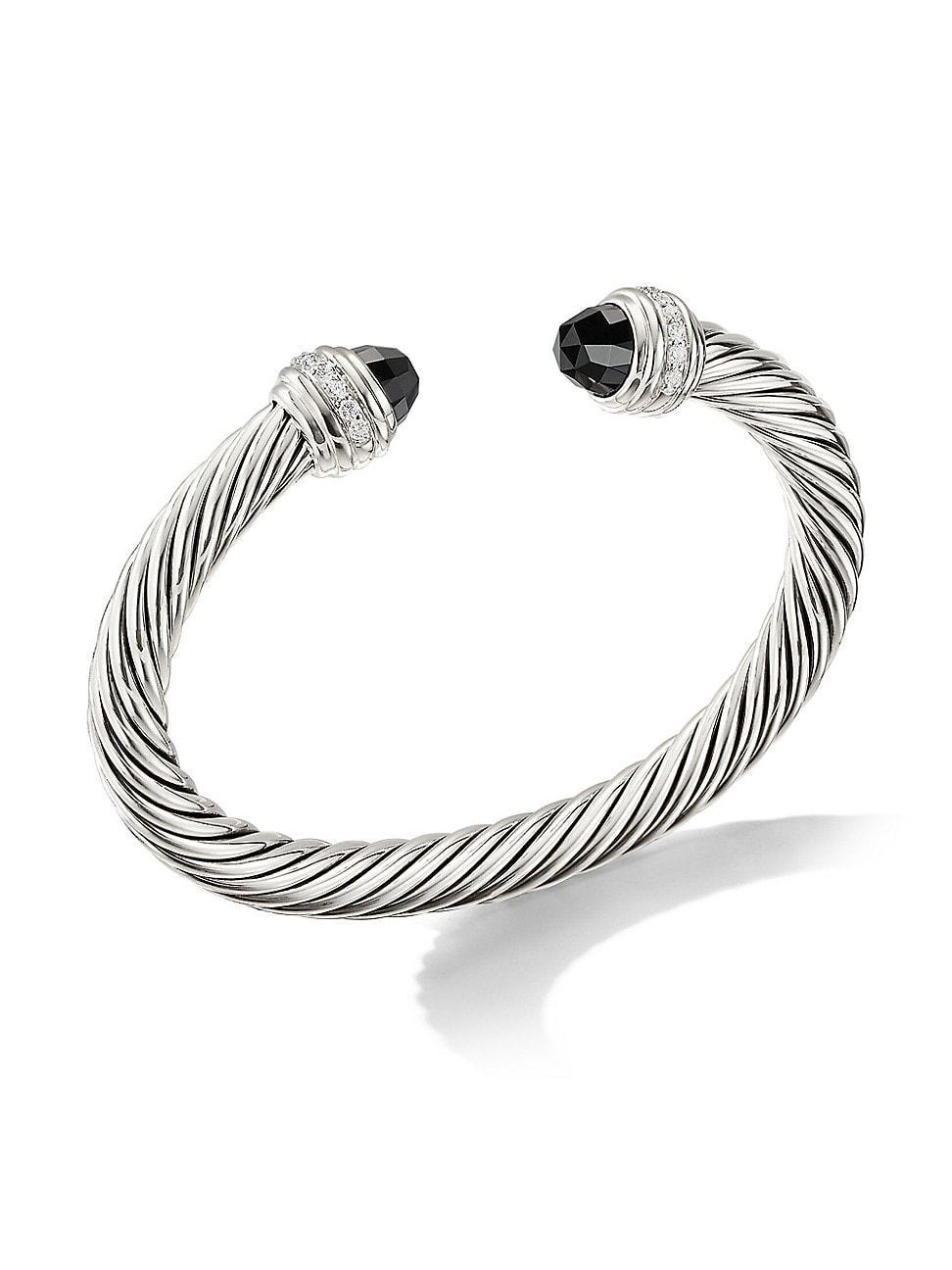 Womens Classic Cable Bracelet in Sterling Silver Product Image