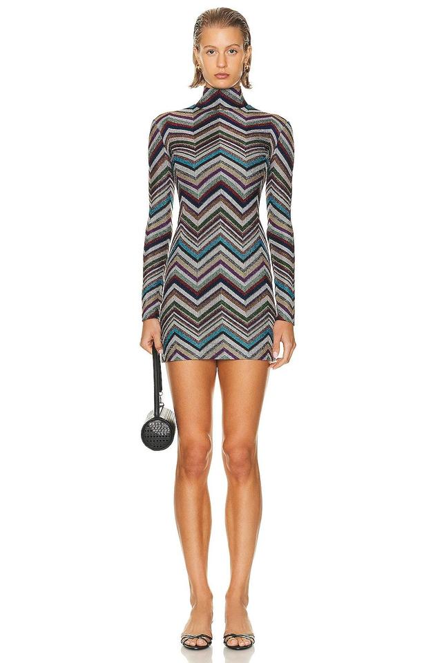 Missoni Long Sleeve Dress In Blue, Red, White, & Nocturnal in Blue  Red  White  & Nocturnal - Blue. Size 38 (also in 40). Product Image