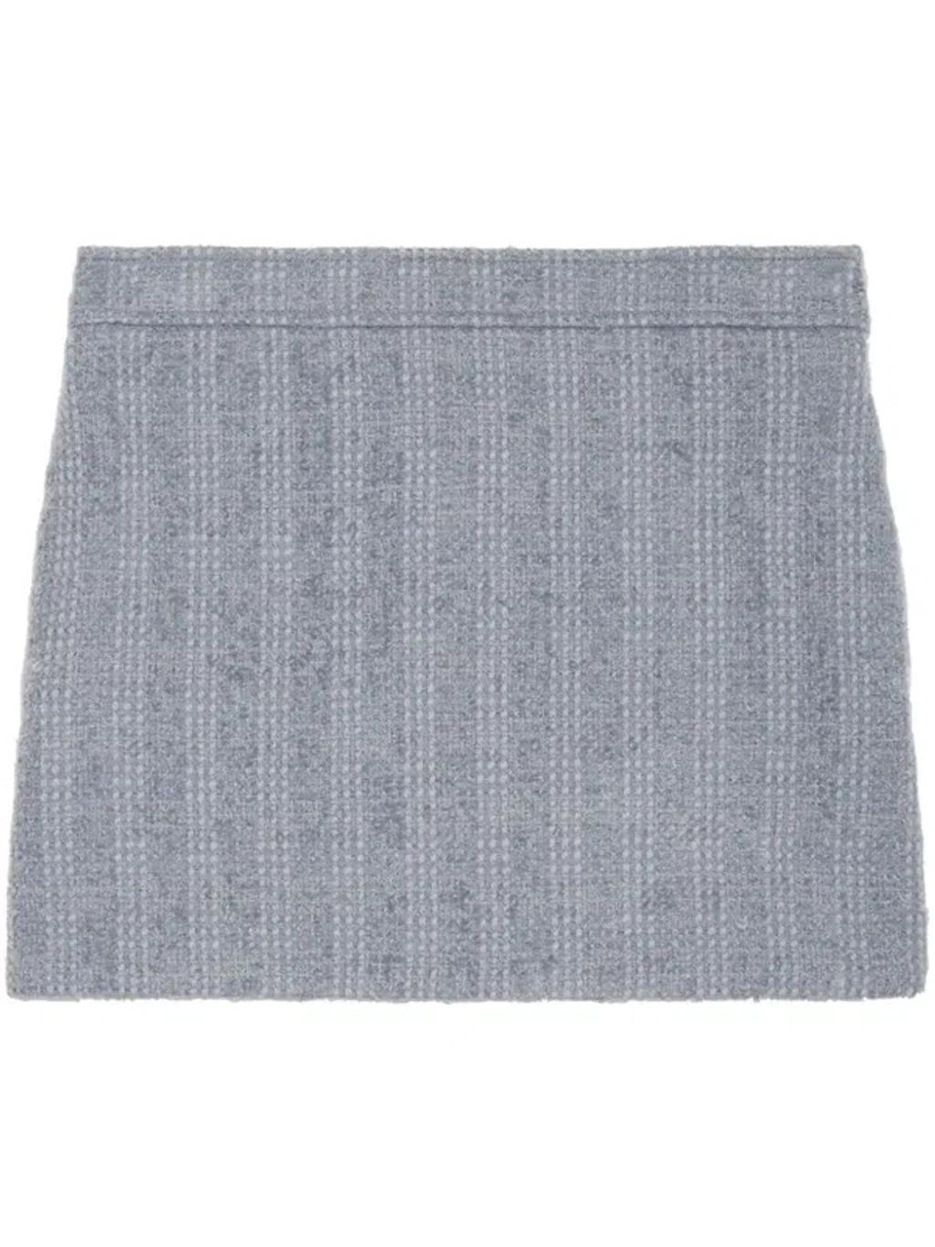 Mid-rise Tweed Miniskirt In Blue product image