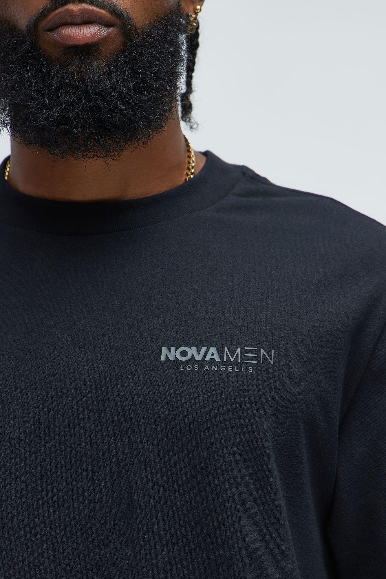 Oversized Novamen Heavyweight Short Sleeve Tee - Black Product Image