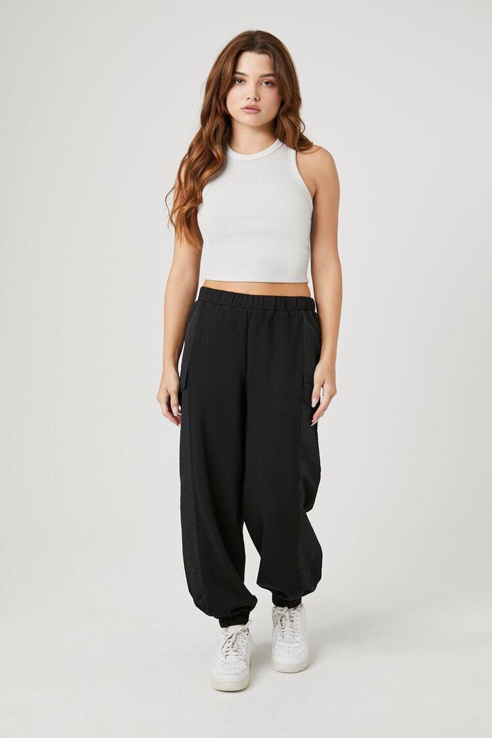 Twill High-Rise Cargo Pants | Forever 21 Product Image