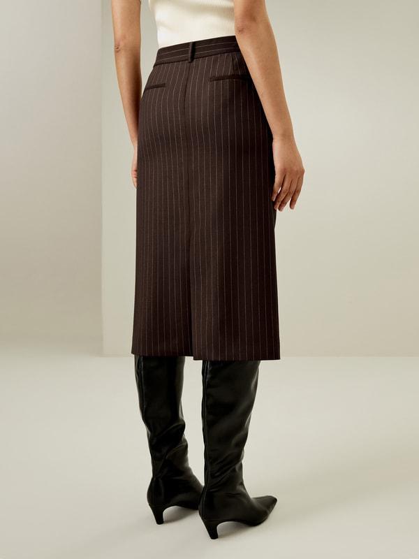 Pinstripe Midi Pencil Skirt Product Image