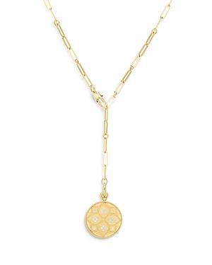 Womens Venetian Princess 18K Yellow Gold & Diamond Satin Small Medallion Necklace Product Image