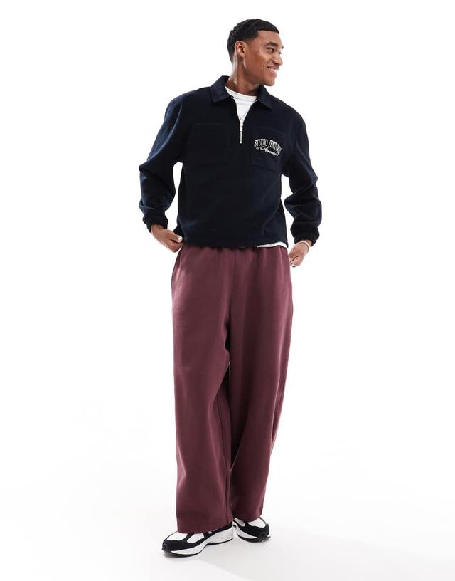 ASOS DESIGN oversized balloon sweatpants in brown Product Image