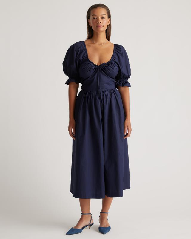 100% Organic Cotton Puff Sleeve Midi Dress Product Image