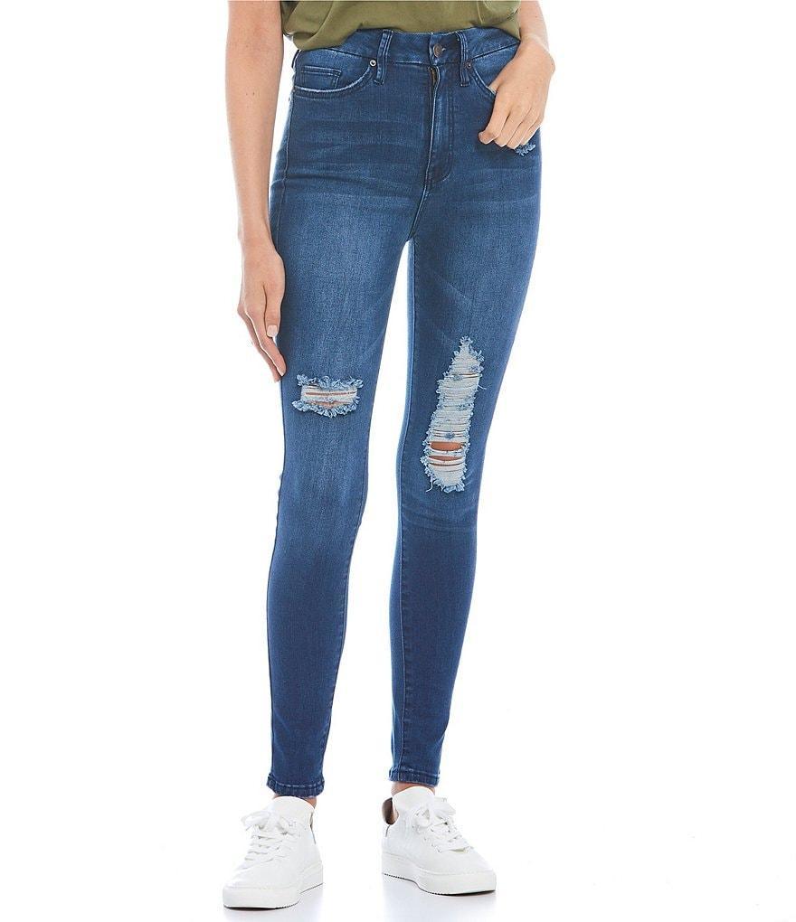 YMI Jeanswear Destructed High Rise Curvy Skinny Jeans product image