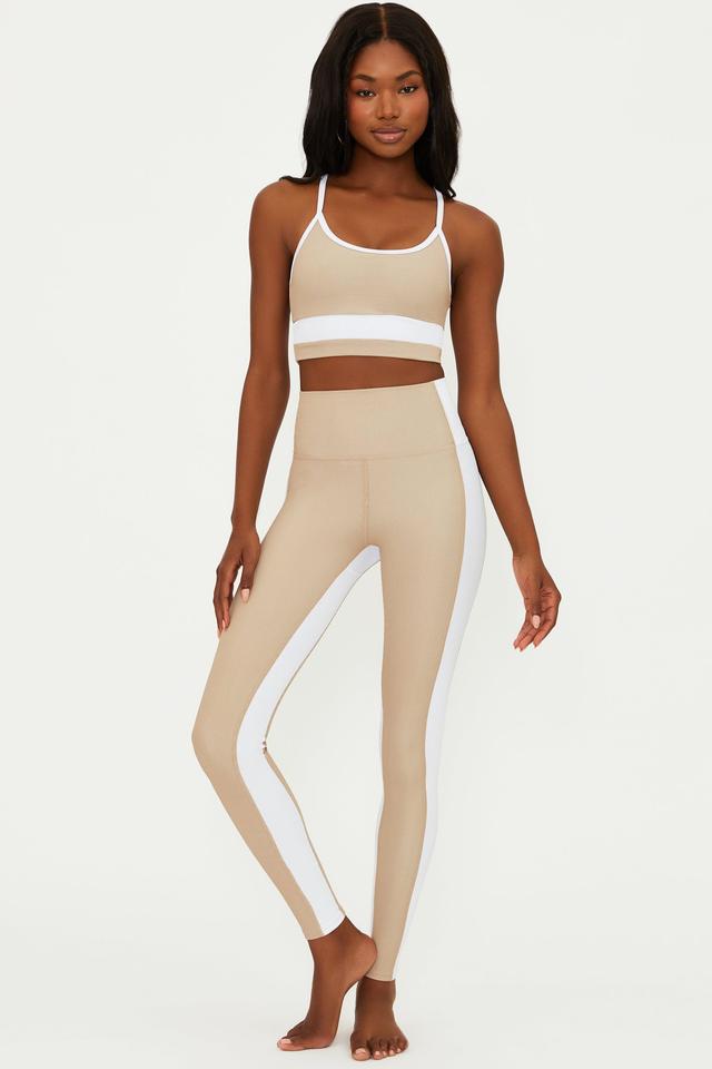 Colorblock Legging Tan White Product Image