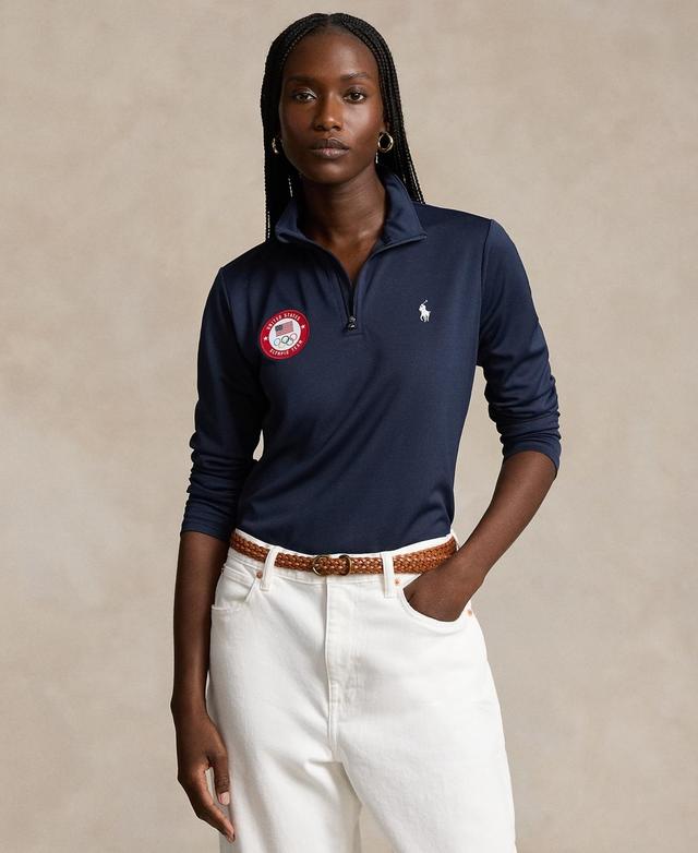 Polo Ralph Lauren Womens Team Usa Micro-Dot Mesh Quarter-Zip Product Image