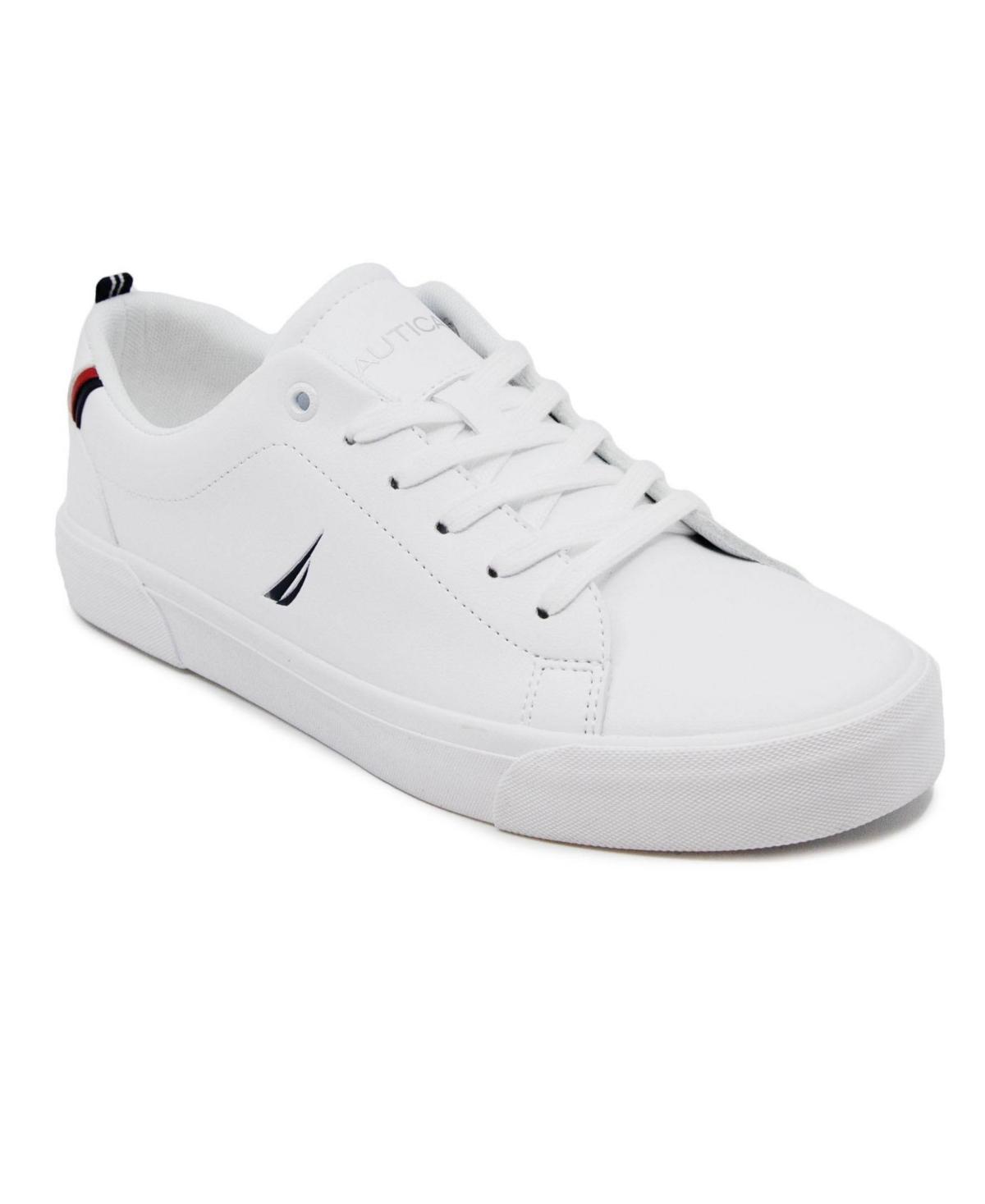 Nautica Mens Graves Court Lace Up Sneakers - White Product Image