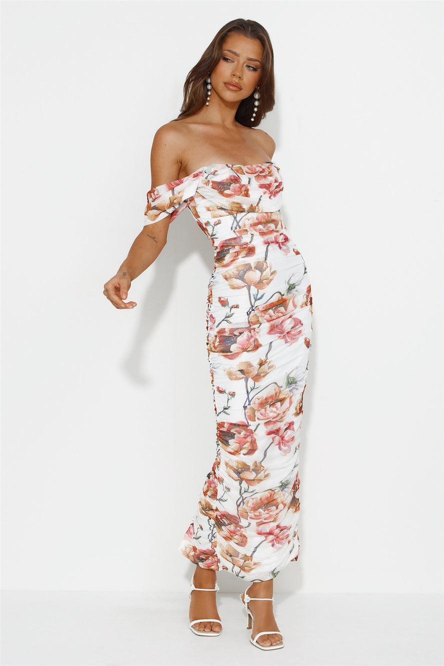 Spring Garden Mesh Maxi Dress White Product Image