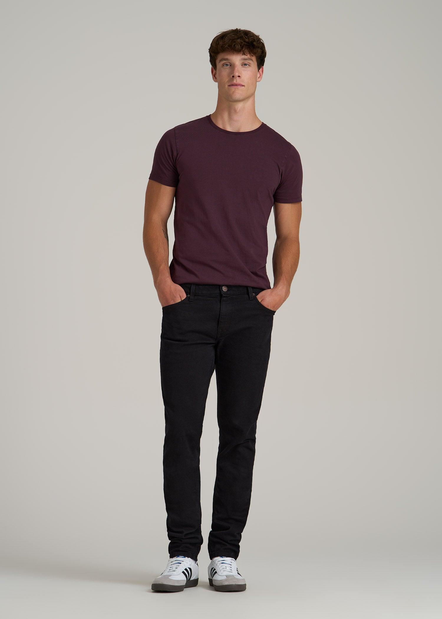 MODERN-FIT Garment Dyed Cotton Men's Tall T-Shirt in Deep Purple Male Product Image