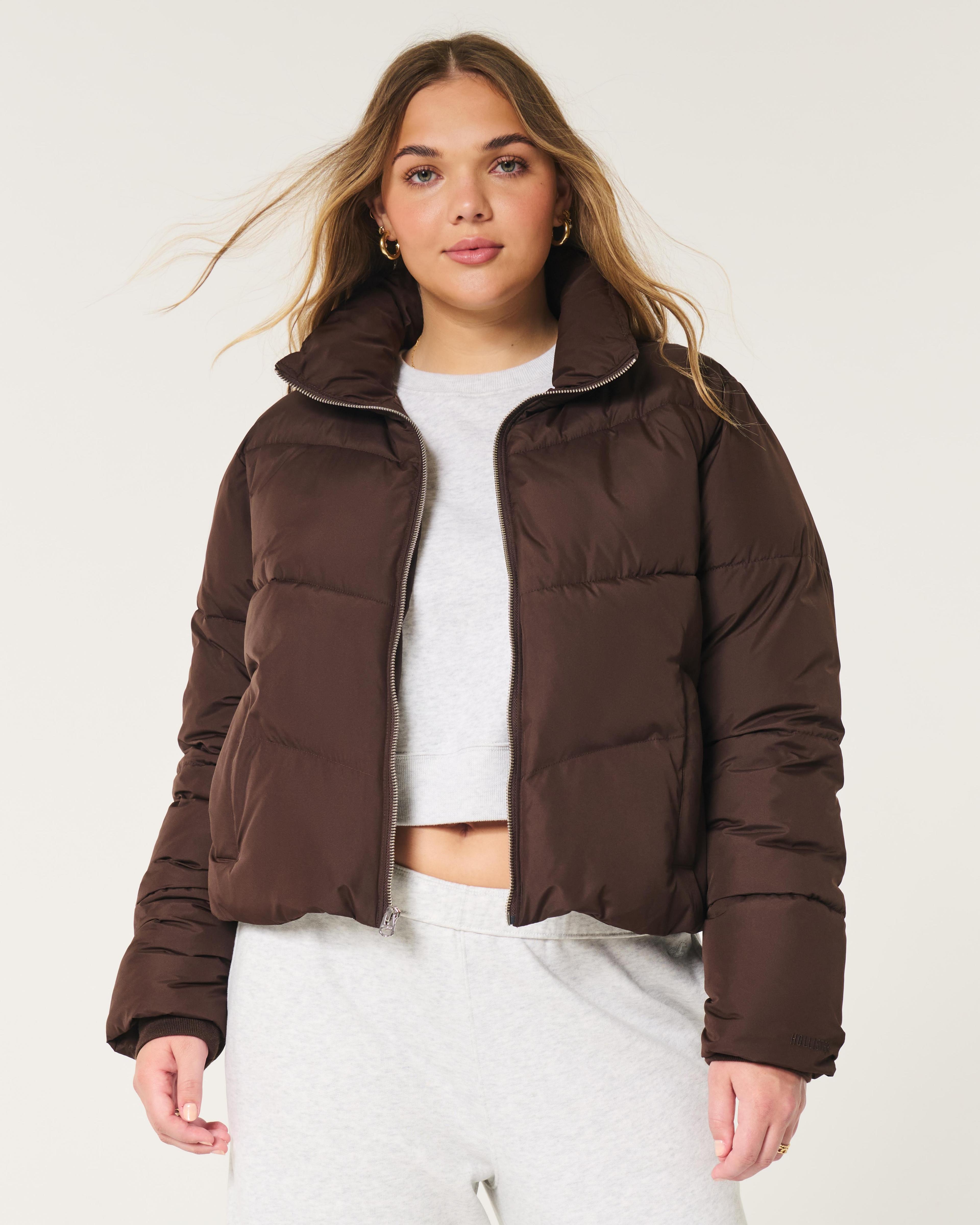 Sweater-Knit Mini Puffer Jacket Product Image