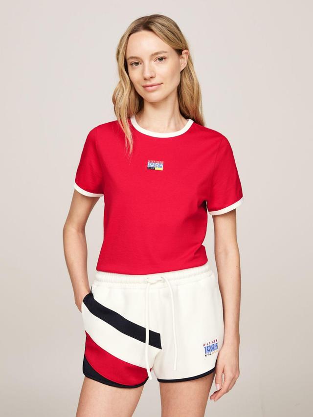 Tommy Hilfiger Women's Hilfiger Team Skinny Fit Ringer T-Shirt Product Image