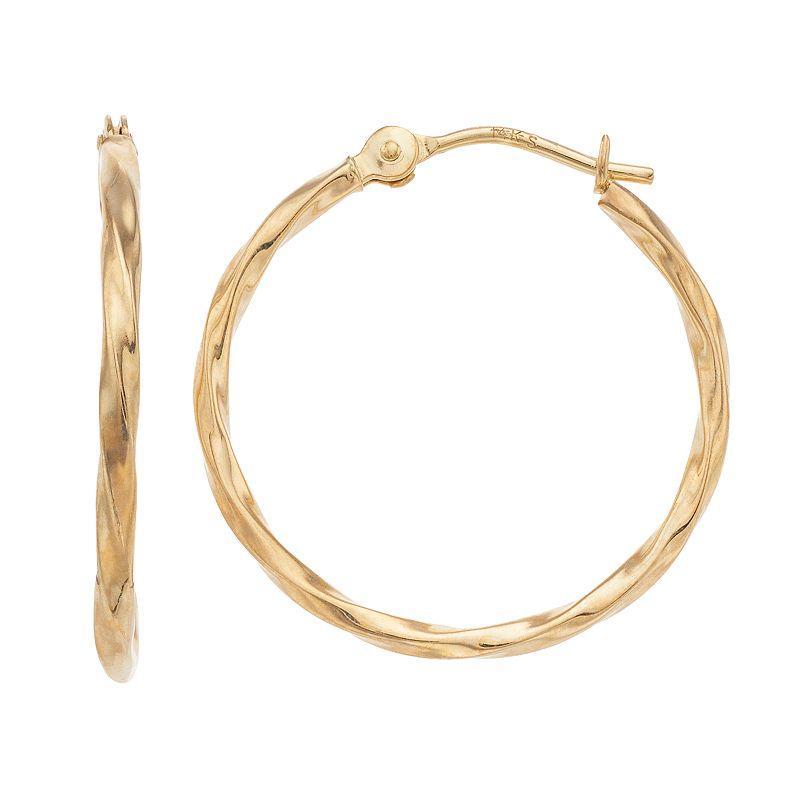 Forever 14K Twisted Hoop Earrings, Womens, Gold Product Image