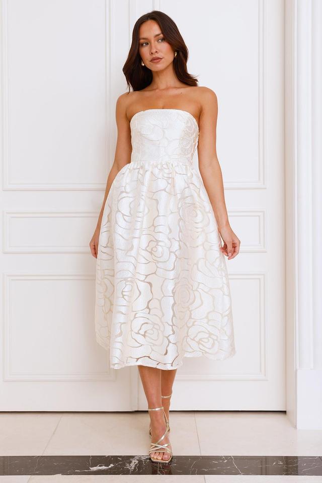 Nora Strapless Midi Dress Butter Product Image